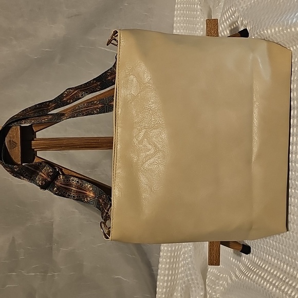 Handbags - Elegant Light Brown Faux Leather Tote Bag